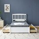preview thumbnail 29 of 27, Four Large Drawers Pinewood Twin Bed With A Curved Vertical Headboard