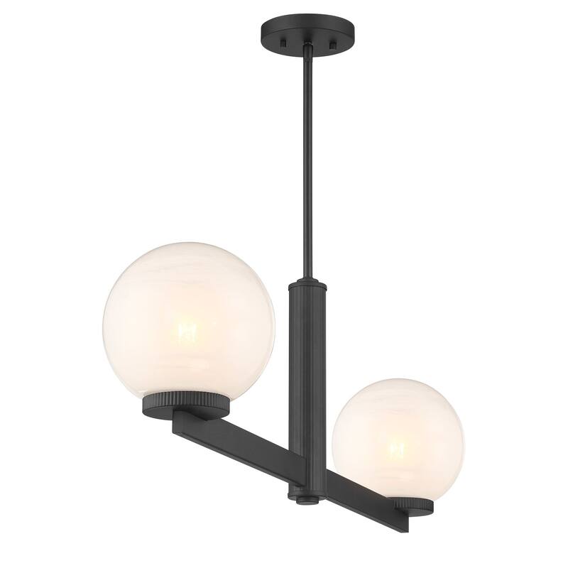 Bellevue SHCH72832 2 Light 42" Wide Linear Chandelier with Strié Glass