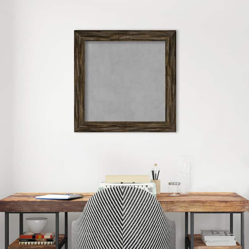 Amanti Art Fencepost Brown Narrow Framed Magnetic Board