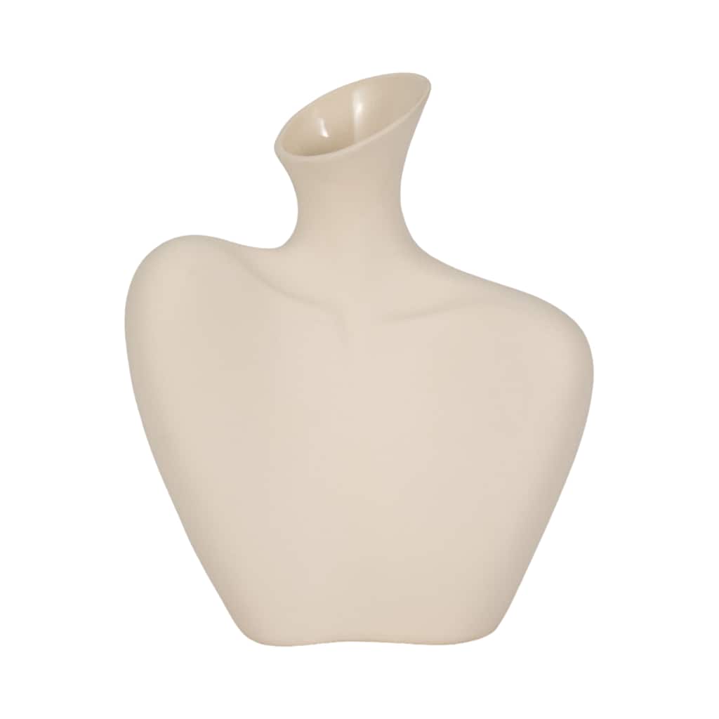 Sagebrook Home Ivory 8-inch Stoneware Bust Vase, Sand Finish
