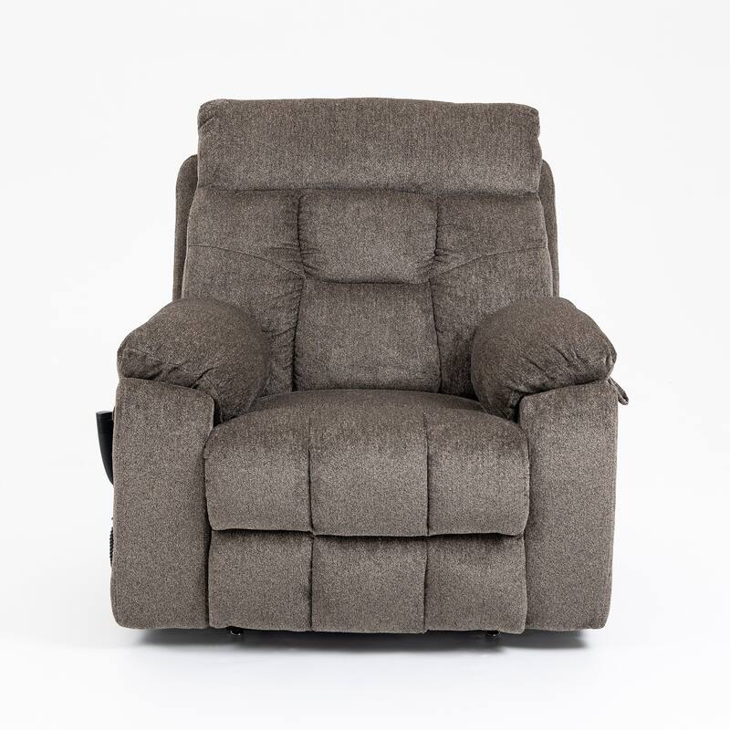 Electric Lift Recliner Chair Sofa Chair, with Heating&Massage - Dark Brown