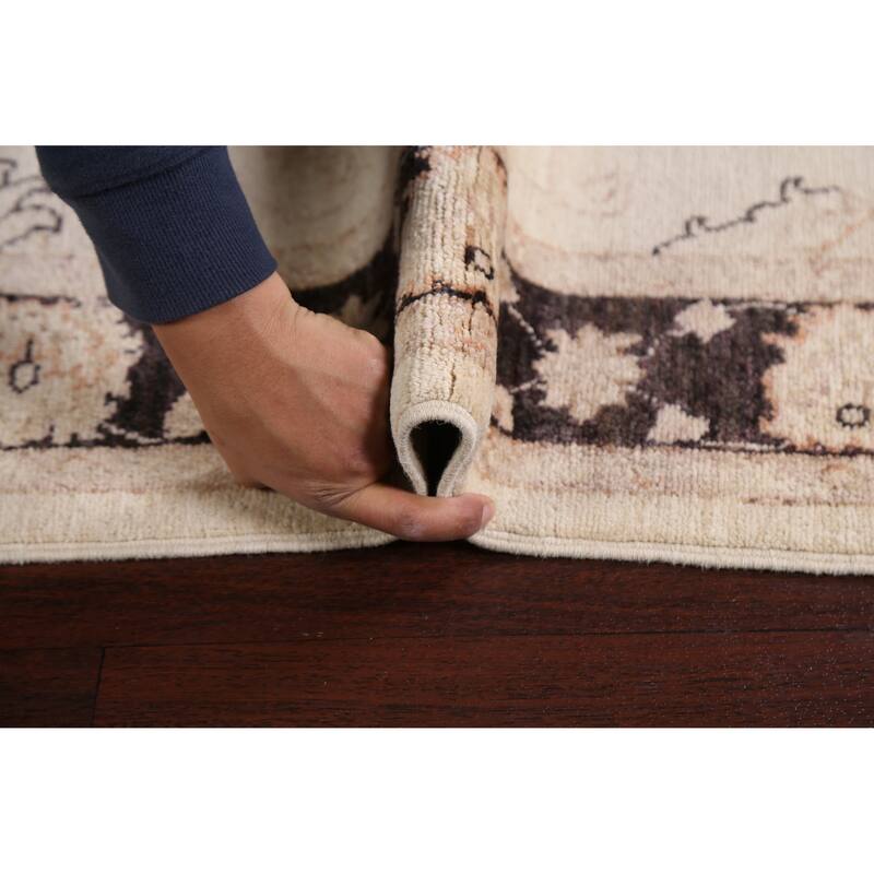 Vegetable Dye Peshawar Chobi Oriental Floral Runner Rug Wool Handmade - 3'2" x 9'7"