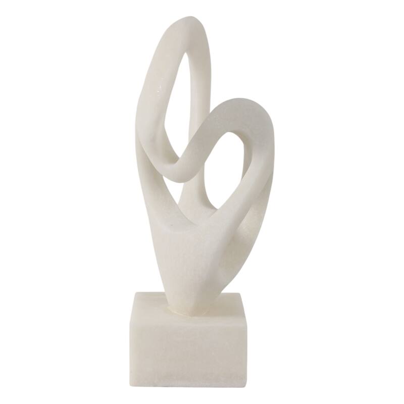 Polyresin Sculpture Abstract Loop Design Modern Accent - 16" White - 9.5" x 6" x 15.5"