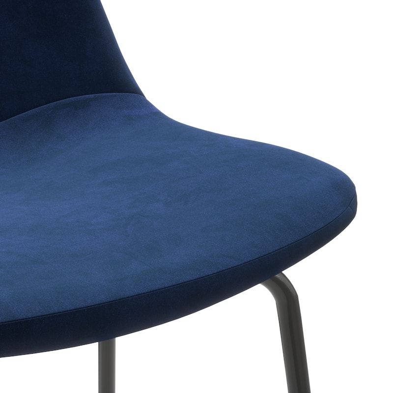 Maxine Velvet Bar Height Stools Black Legs (Set of 2)