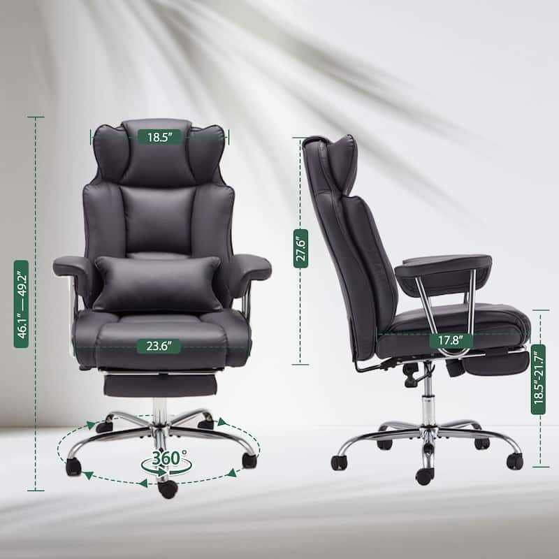 Ergonomic High-Back Office Chair with Footrest