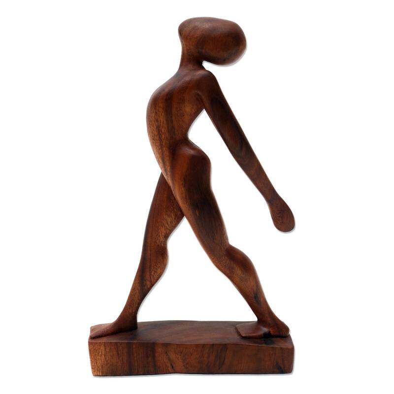 Novica Handmade Yoga Style Wood Statuette