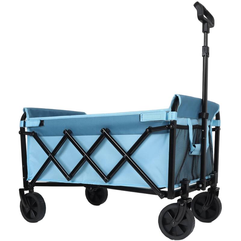 Collapsible Wagon with Wheels, Lightweight Utility Camping Wagons Carts Foldable with 3600lbs Weight Capacity, Carts