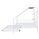preview thumbnail 24 of 52, Metal House Bed with Trundle, Sturdy House Shaped Bedframe w/Built-in Shelf & Grid for Kids Bedroom, Dorm, No Box Spring Needed