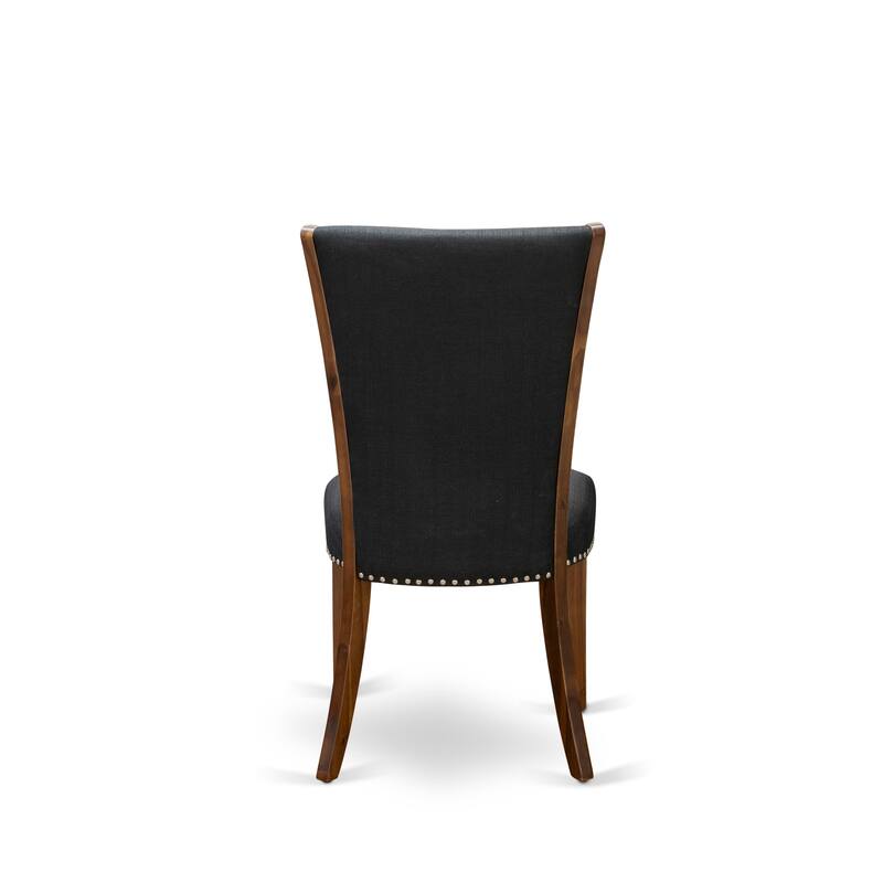 East West Furniture Verona Parson Dining Chairs - Nail head Trim Linen Fabric Chairs, Set of 2(Finish Options)
