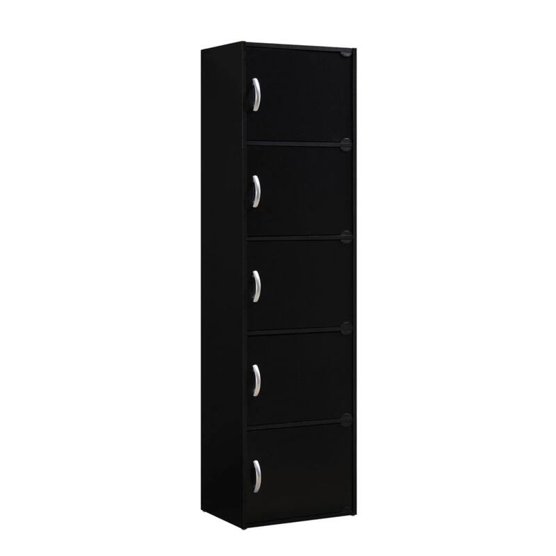 59" Black Multi-Purpose Bookcase with Doors