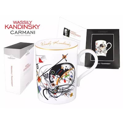 Carmani The Transverse Line By W.Kandinsky Porcelain Mug in A Gift Box