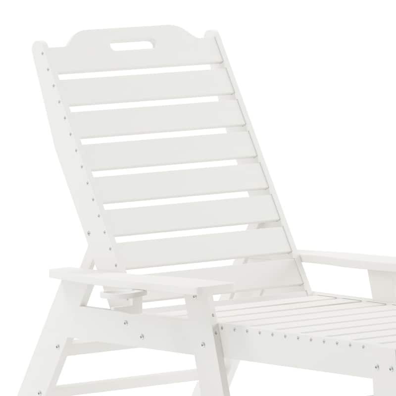 Outdoor Adjustable Lounge Chair with Cupholder