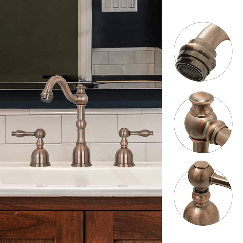 Widespread Two-handle Copper Bathroom Faucet