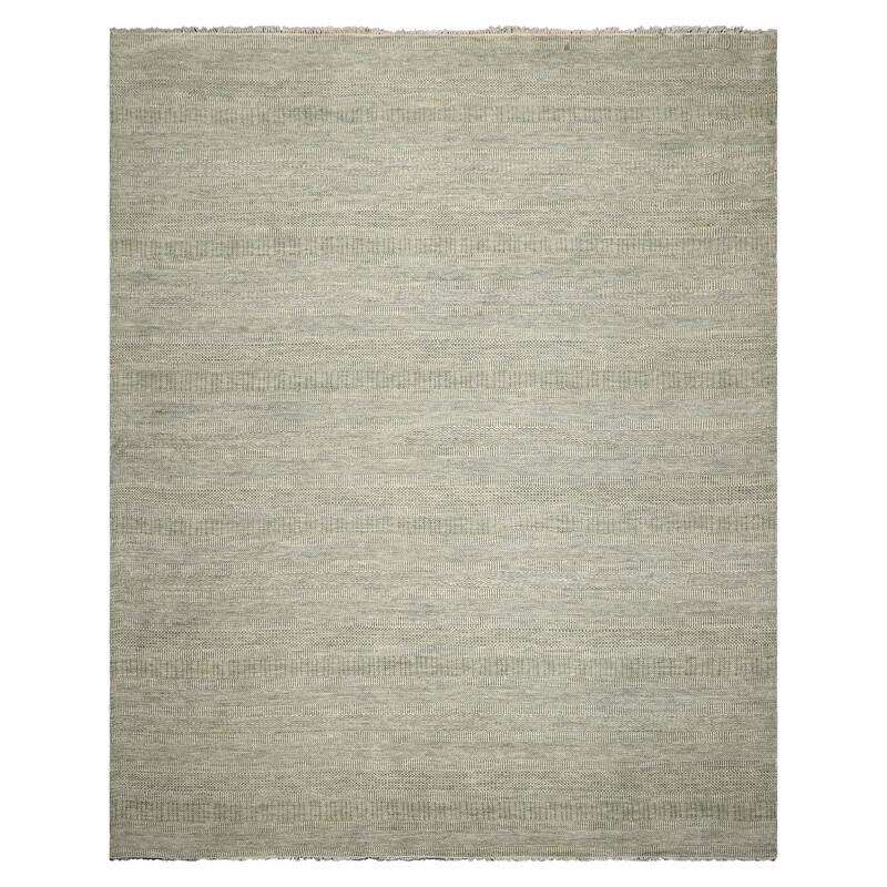 Multi Size Sage Geometric Hand-Knotted Wool Tibetan Area Rug