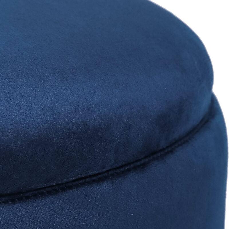 Round Velvet Storage Ottoman Set of 2