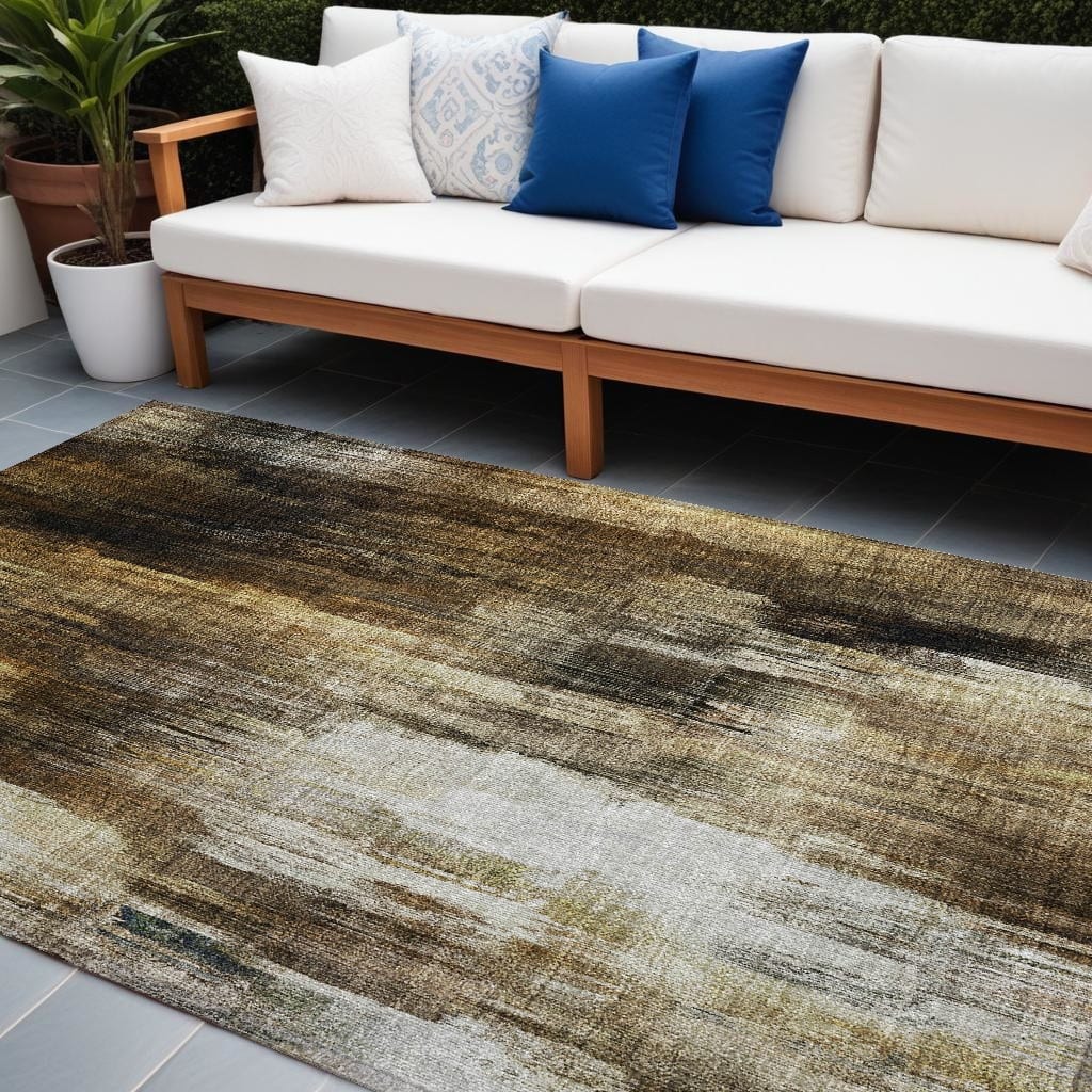 Alrive Contemporary Abstract Weather Resistant Classic Meets Modern Outdoor Rug