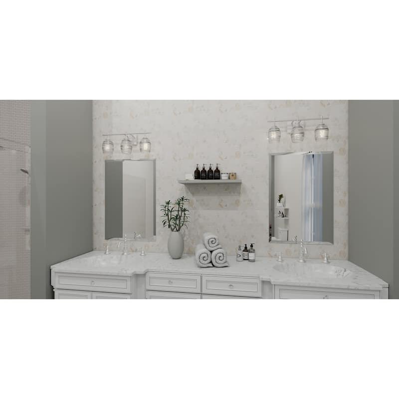 Lucy 3-Light Brushed Nickel Bath Light
