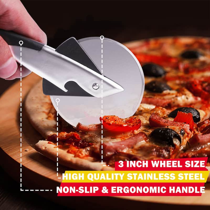 Royal Gourmet 2-Piece Pizza Set, 13in Pizza Stone and Wheel Cutter