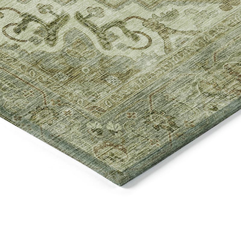 Machine Washable Indoor/Outdoor Traditional Vintage Chantille Rug