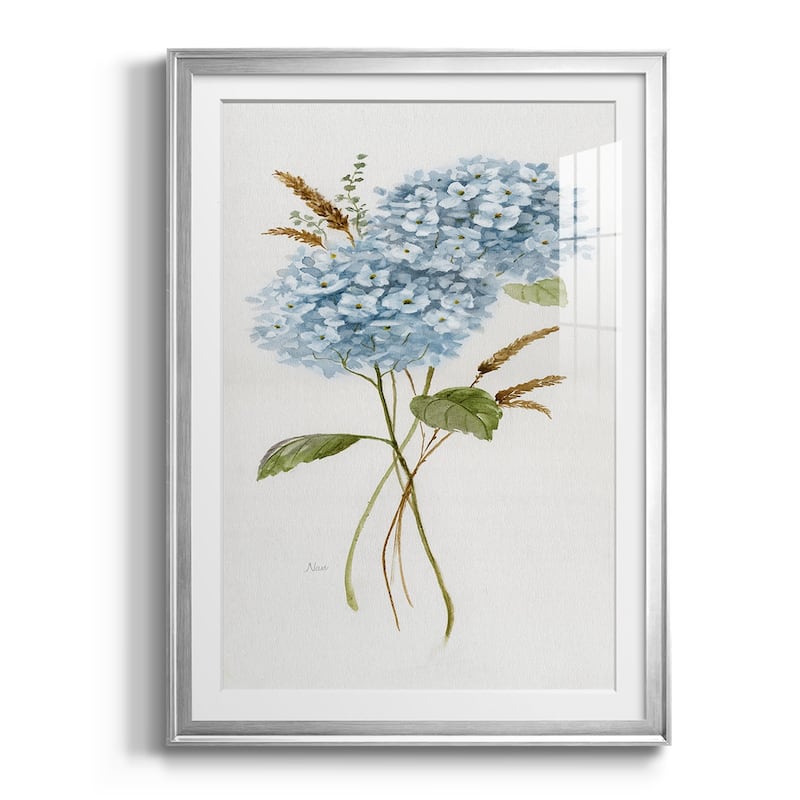 Petite Blue Hydrangea I Premium Framed Print - Ready to Hang