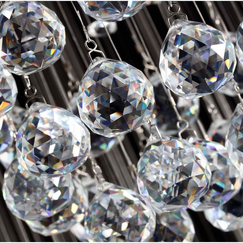 32 in. Modern Raindrop Crystal Chandelier 13-Light Dimmable Flush Mount Spiral Crystal Lighting for Foyer Living Room