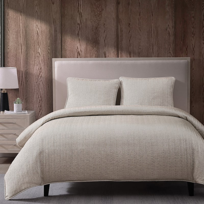 HiEnd Accents Timeless Classic Chenille Herringbone 3 Piece Duvet Cover Set