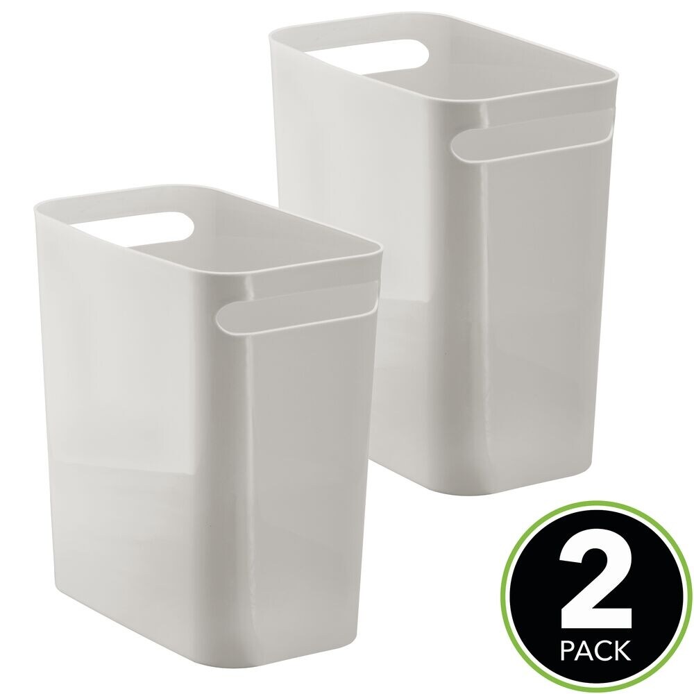 12" High Mint Green Details about   mDesign Slim Plastic Trash Can Garbage Wastebasket 