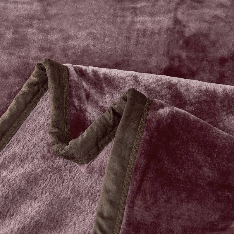 Thicken Reversible Solid Mink Fleece Blanket Fuzzy Cozy Bed Blanket for Couch Camping