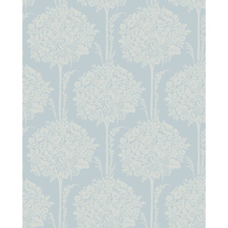 A-Street Prints Zaria Light Blue Topiary Wallpaper