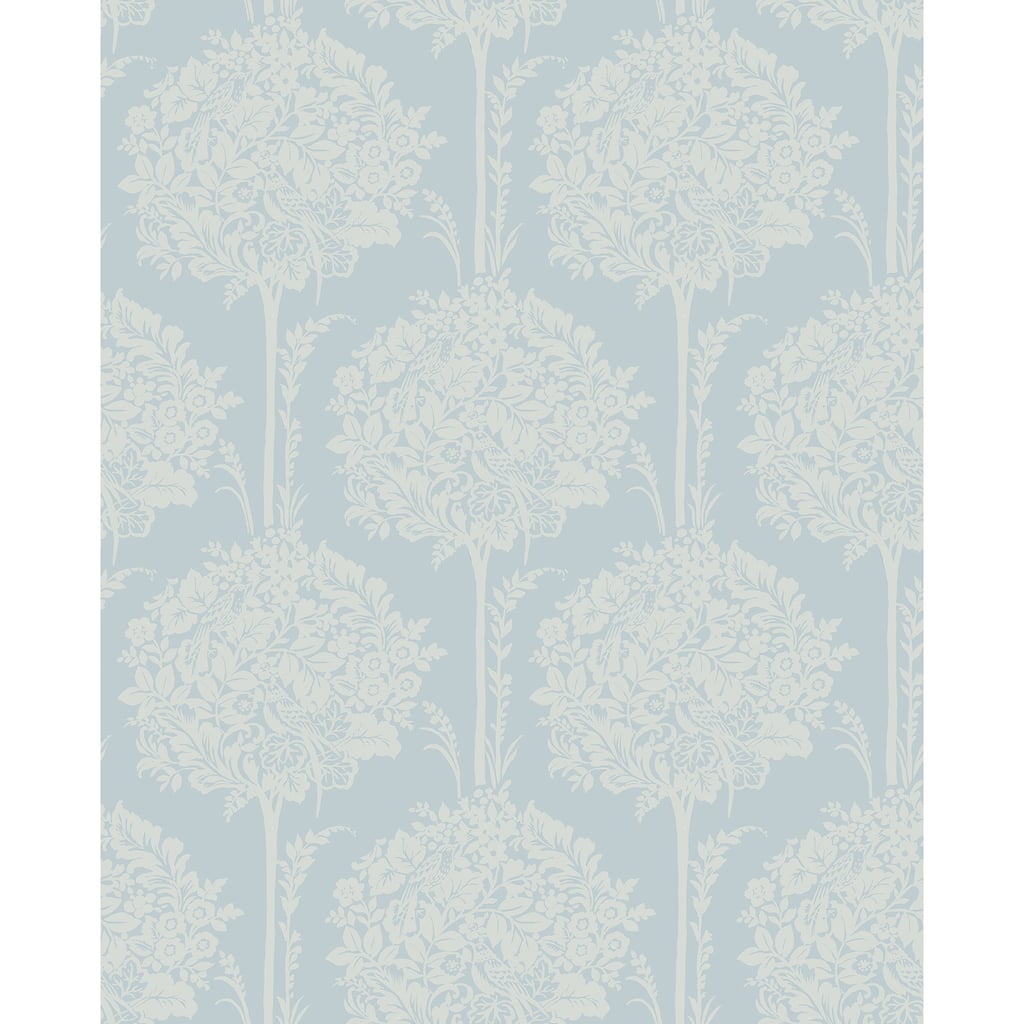 A-Street Prints Zaria Light Blue Topiary Wallpaper
