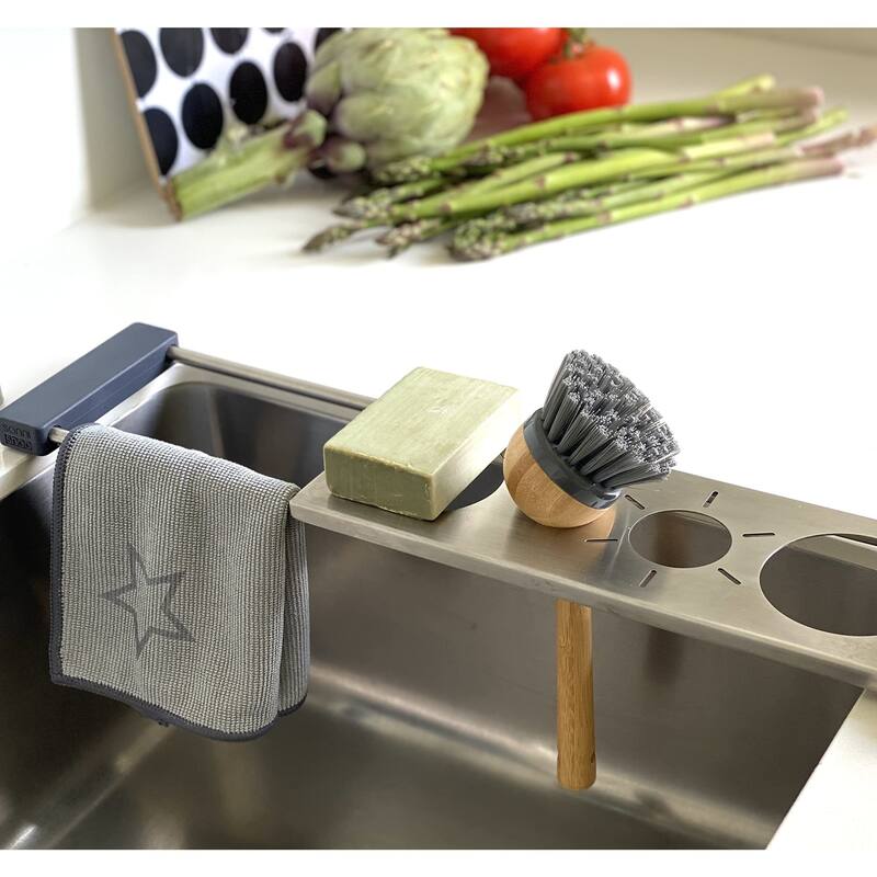 Sanni Shoo drip.it Stainless Steel Multifunctional Kitchen Sink Caddy, Drainer & Organizer