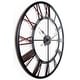 preview thumbnail 4 of 5, Metal Fusion Black and Bronze Large Open Face 28 inch Wall Clock by Infinity Instruments - 28 x 1.5 x 28