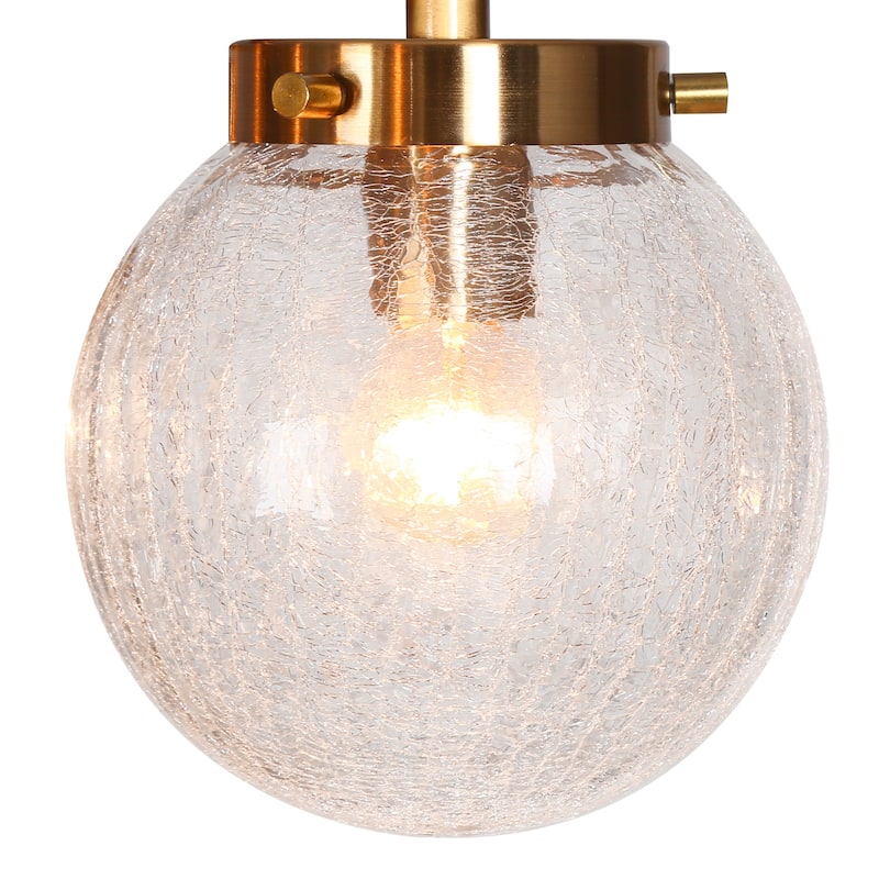 Bola Modern Gold 6-Light Glass Wheel Chandelier for Dining Room Bedroom - D 28" x H 18"