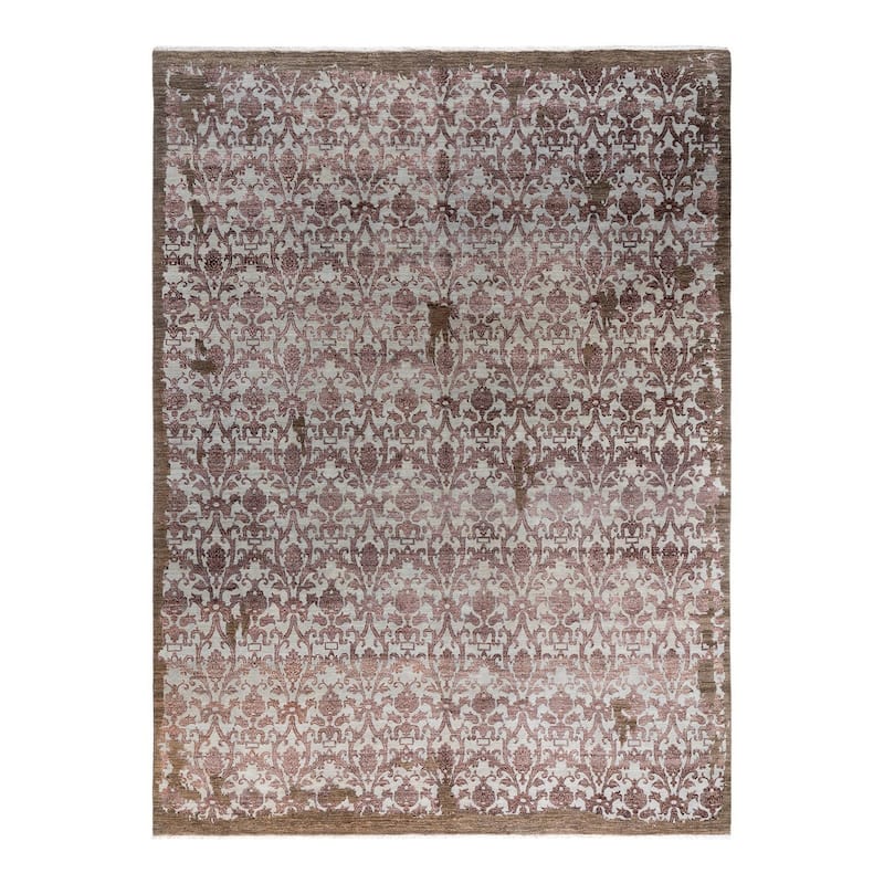 Ikat One-of-a-Kind Hand-Knotted Area Rug, Brown - 9' 1" x 12' 1"