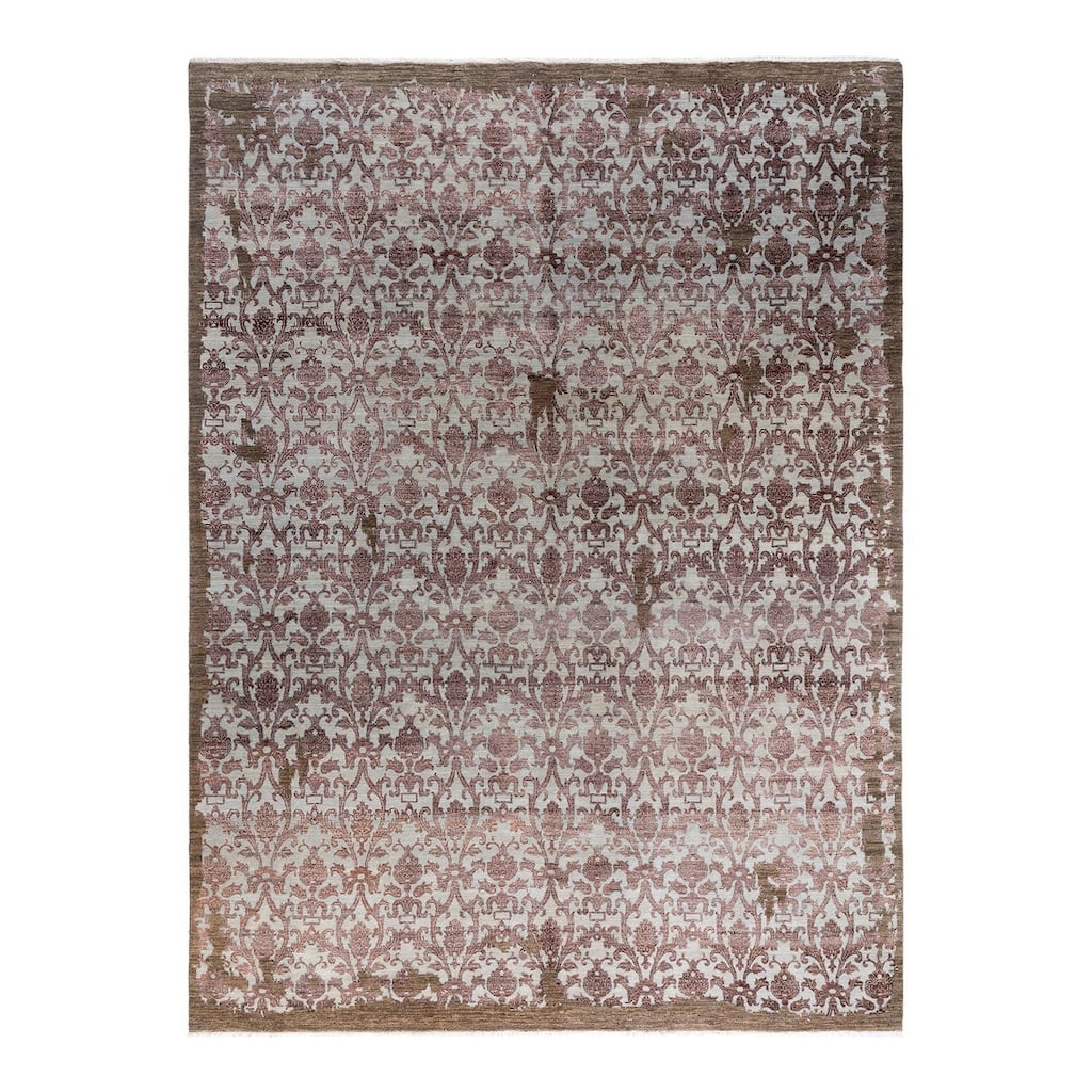 Ikat One-of-a-Kind Hand-Knotted Area Rug, Brown - 9' 1" x 12' 1"