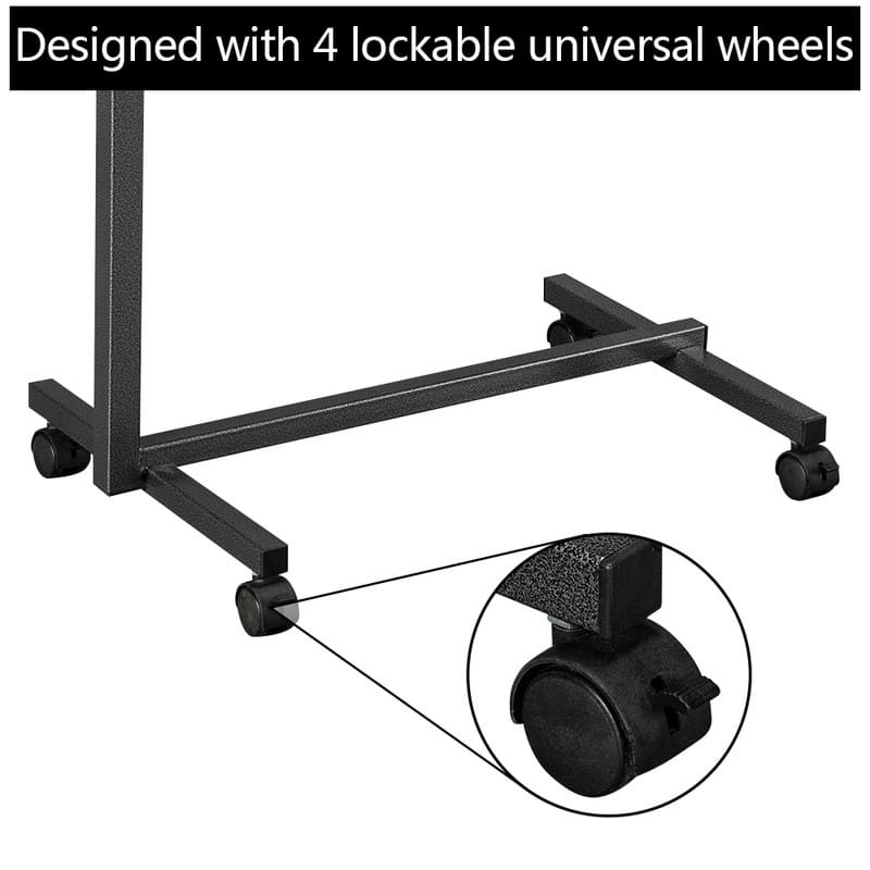 Adjustable MDF Bedside Computer Desk Overbed Table With Wheels