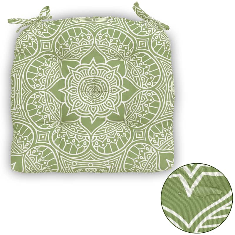Indoor/Outdoor Chair Seat Cushion, Tufted, Weather, and Fade Resistant, 19" x 19"