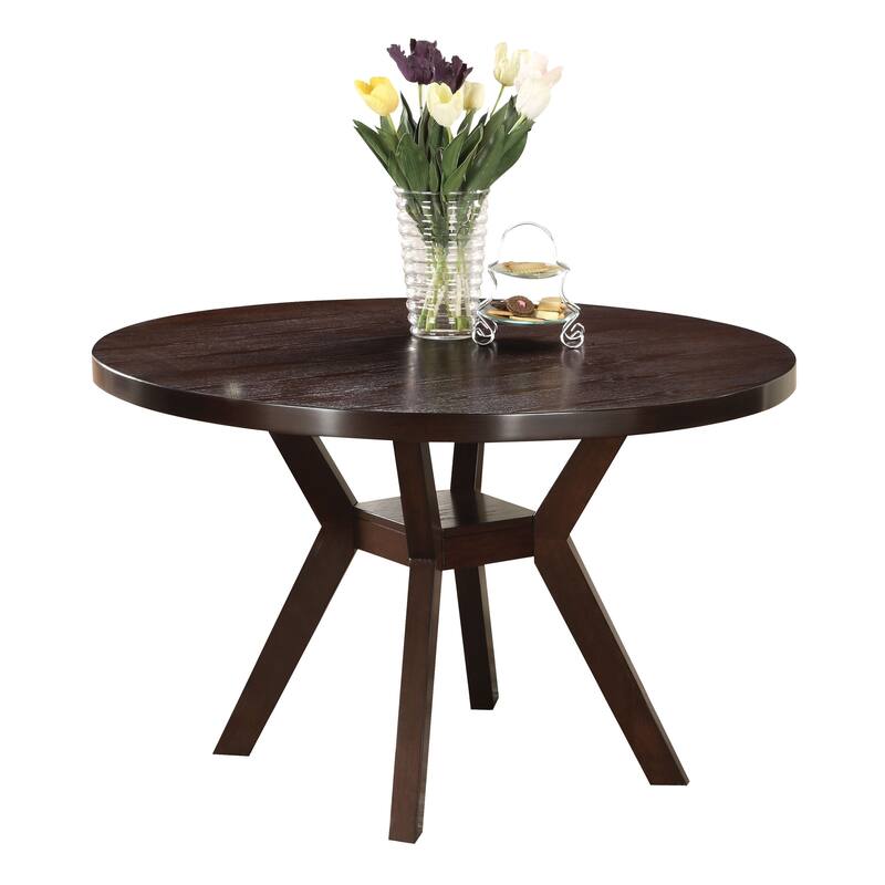 Joelle Espresso Dining Table with Shelf
