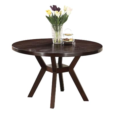 Joelle Espresso Dining Table with Shelf