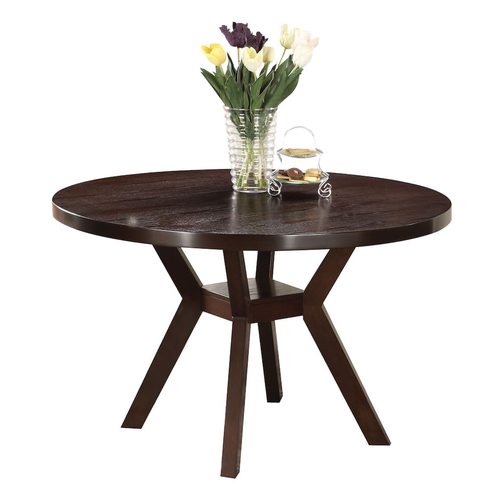 Joelle Espresso Dining Table with Shelf