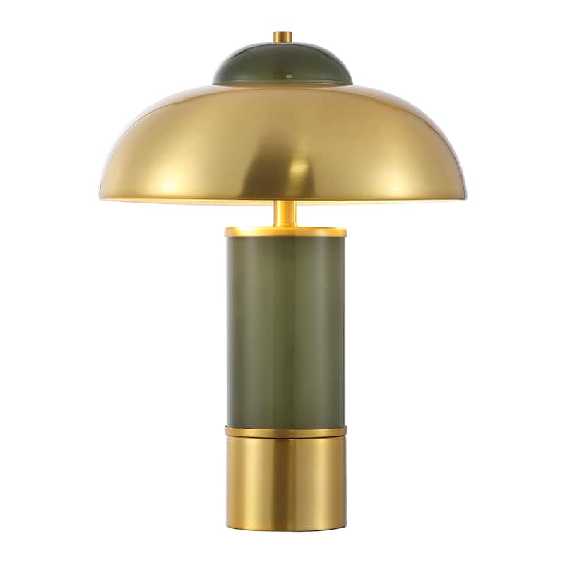 SAFAVIEH Drea 16-inch Mushroom Glass & Metal Table Lamp (LED Bulb Included) - 12"W x 12"D x 16"H