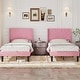 preview thumbnail 1 of 27, Javlergo Set of 2 Twin Size Adjustable Headboard Kids Platform Bed Frame 8 Inch Underbed Storage No Box Spring Needed Bed Frame Pink - Twin