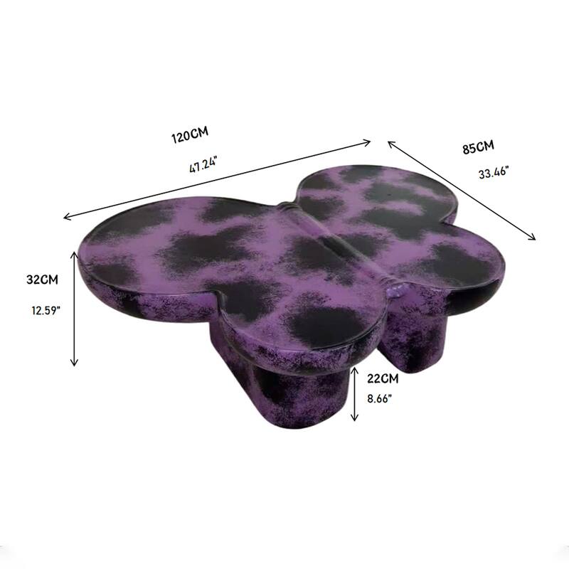 Butterfly-Inspired Coffee Table Low Height Profile End Table