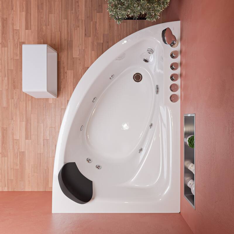 EAGO AM161-L White Acrylic 5-foot Whirlpool Bath Tub With Left Drain