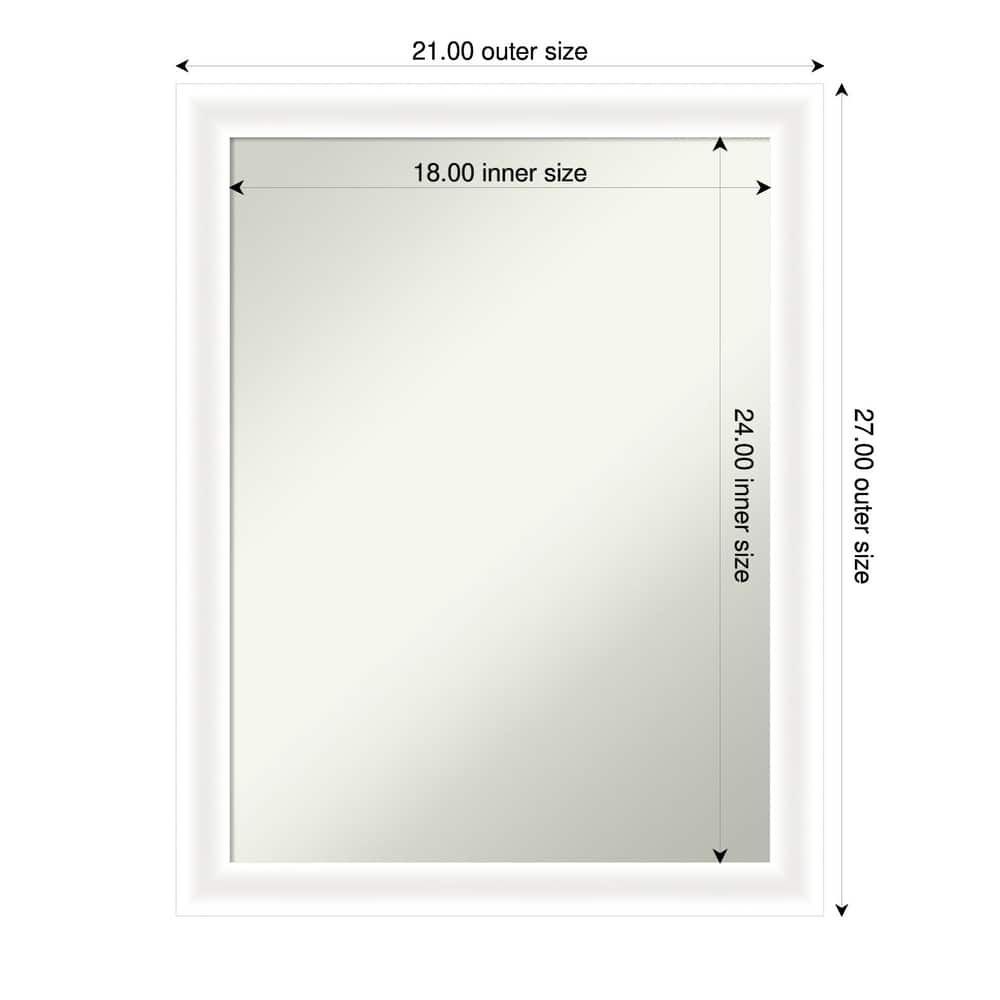 Oliver Narrow Non-Beveled Wood Framed Bathroom Vanity Wall Mirror