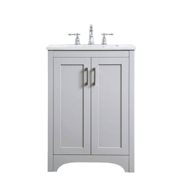 Elegant Lighting VF17024 Moore 24" Free Standing Single Basin Vanity - Grey - Painted