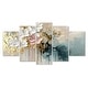 preview thumbnail 10 of 12, Designart - Gold Floral Brushstroke Abstract Painting - Flowers Canvas Wall Art Set - Oversized Traditional Wall Decor