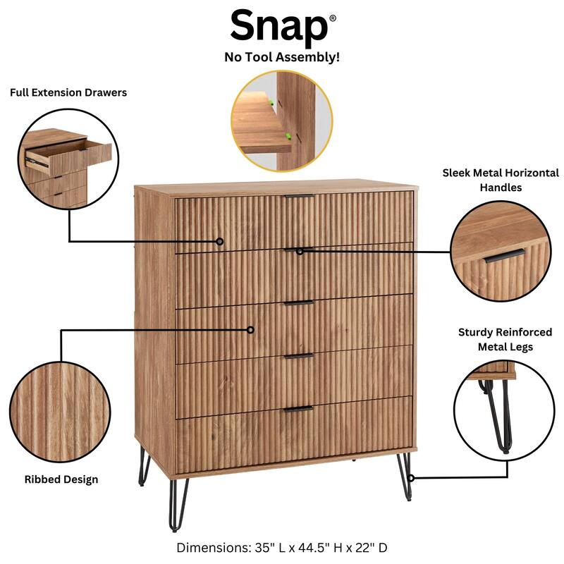 Manhattan Comfort 3-Piece Dumbo Modern Multi Dresser Nighstand Set