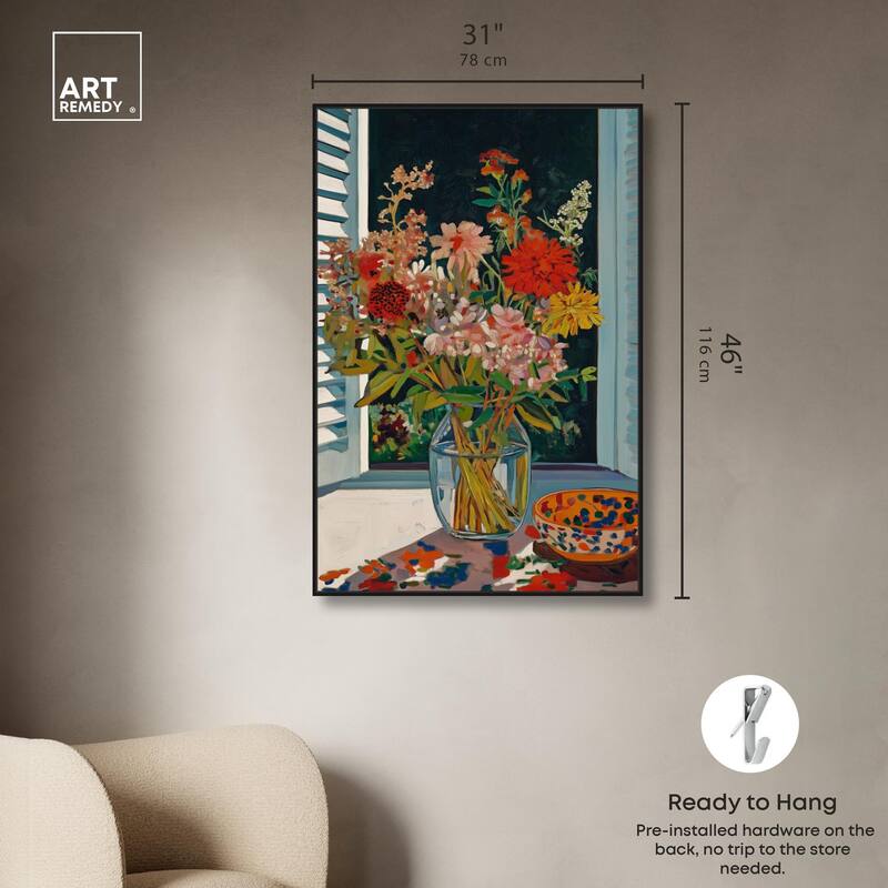 Vase on a Windowsill Canvas by Art Remedy