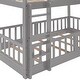 preview thumbnail 16 of 14, Modern Style Wood Bunk Bed with Guardrials, Convertible Ladder and Slide, Solid Construction, Grey